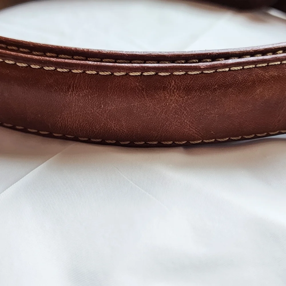 Polo Ralph Lauren Brown Tanned Leather Gold Tone Buckle Men’s Size 38